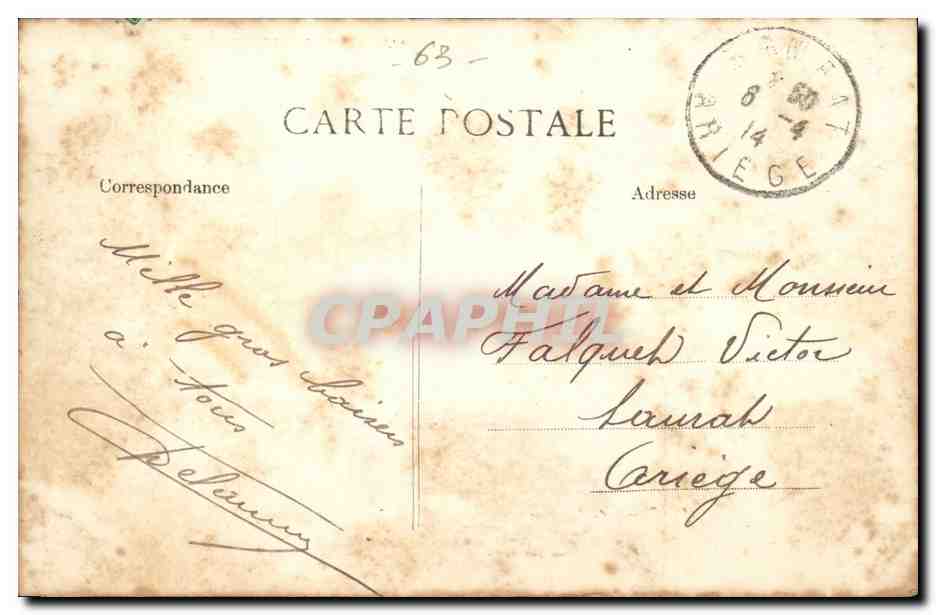 CPA L'Auvergne pittoresque (folklore coiffe costume) — Verso