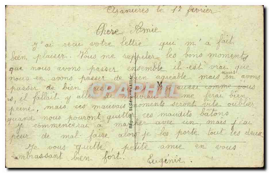 CPA Auvergne Aux champs Une tasse de vin d'Auvergne (folklore coiffe costume) — Verso