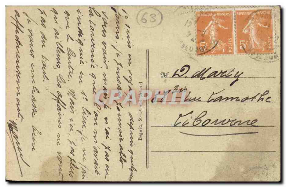 Le Tramway au Sommet du PUY-de-DOME — L'Auvergne Pittoresque — Éditeur Idéal, n° 1390 — Verso