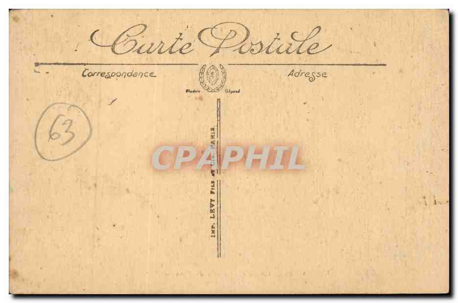 Types d'Auvergne CPA Costumes et coiffes du pays (folklore costume) — Verso