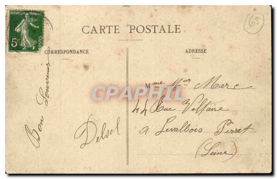 Notre Auvergne CPA La bourree (folklore costume danse) — Verso