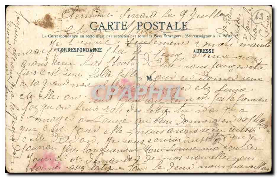 Notre Auvergne CPA Jeunes auvergnates (folklore costume) — Verso