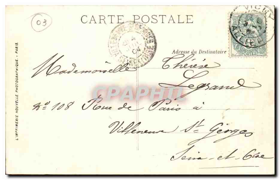 Vichy CPA Laitiere Bourdonnaise (folklore costume ane donkey mule) TOP — Rückseite