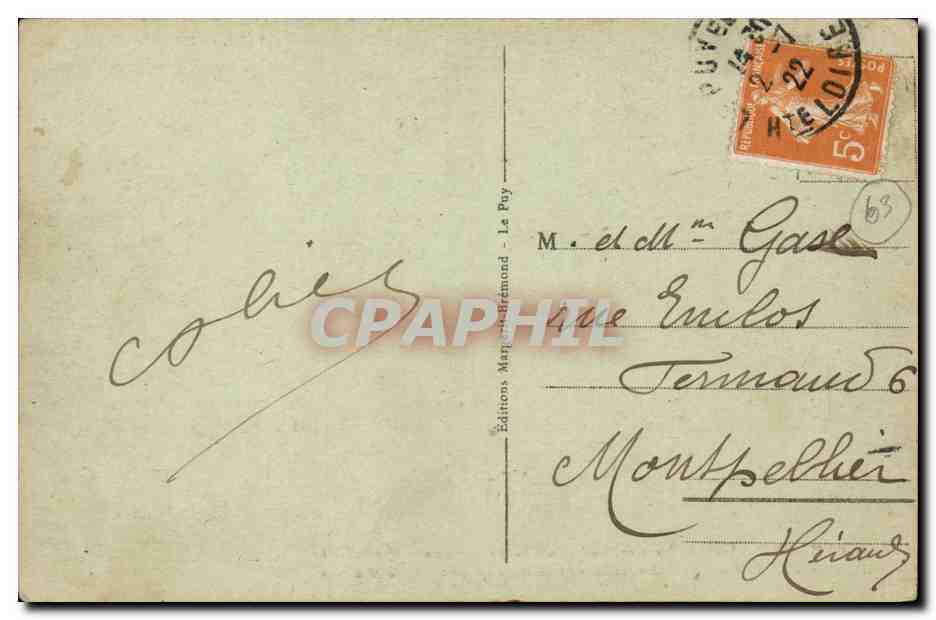 Auvergne CPA La bourree Sorte de danse antionale Chi Yeou Voulio (danse folklore costume) — Verso