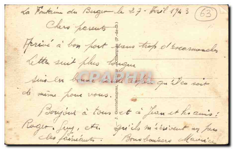 Auvergne CPA Les auvergnats chez eux Les laveuses (folklore costume) — Verso