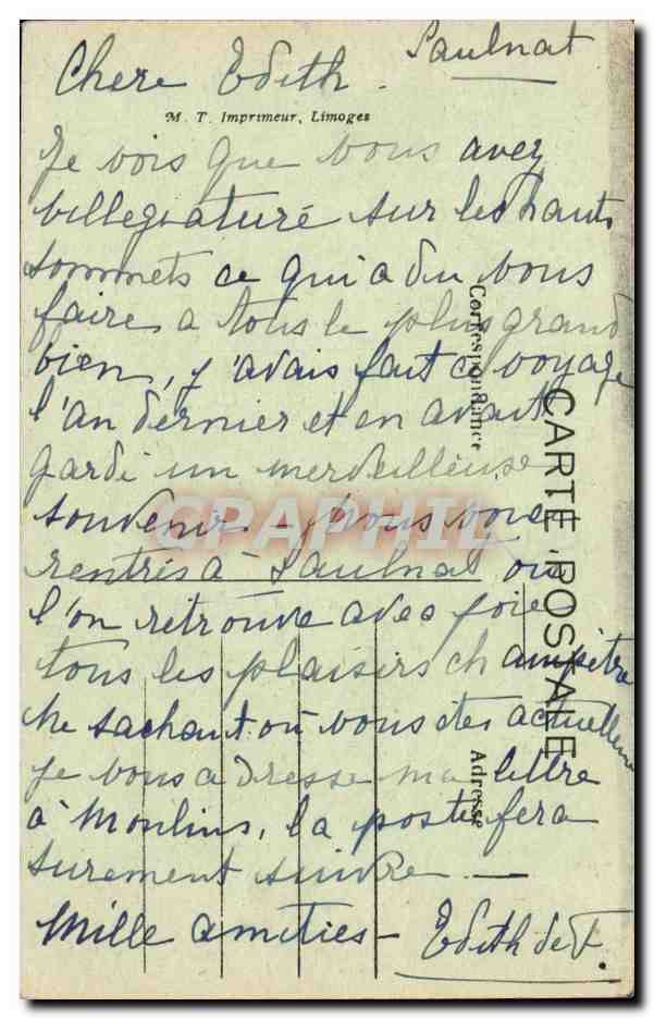 Auvergne CPA Le martyr des stations thermales (folklore costume ane donkey) — Rückseite