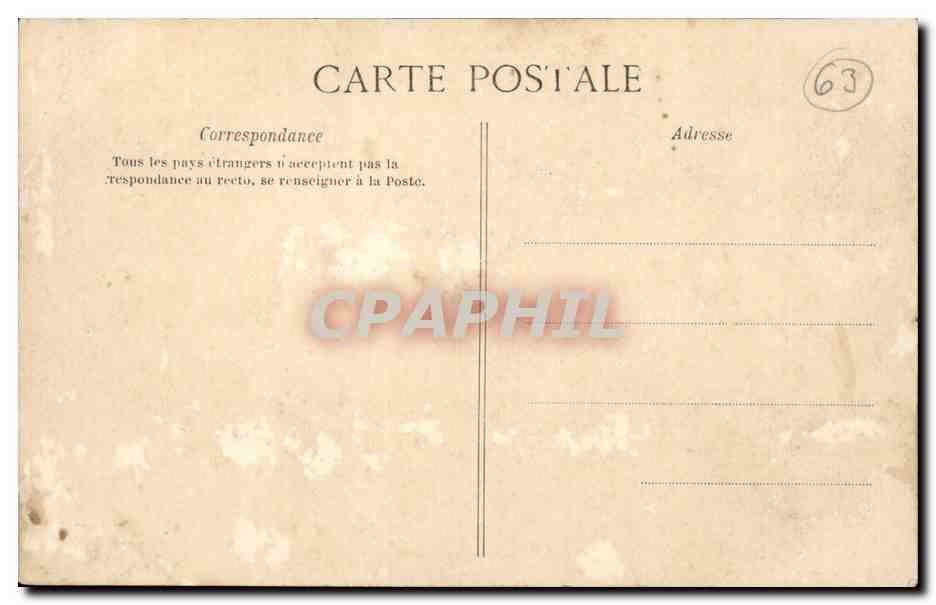 Auvergne CPA La bourree (folklore danse) — Verso