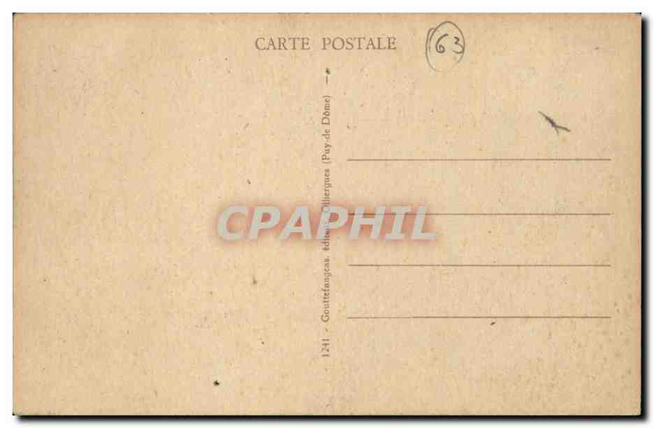 Auvergne CPA La bourree (folklore costume danse) — Verso