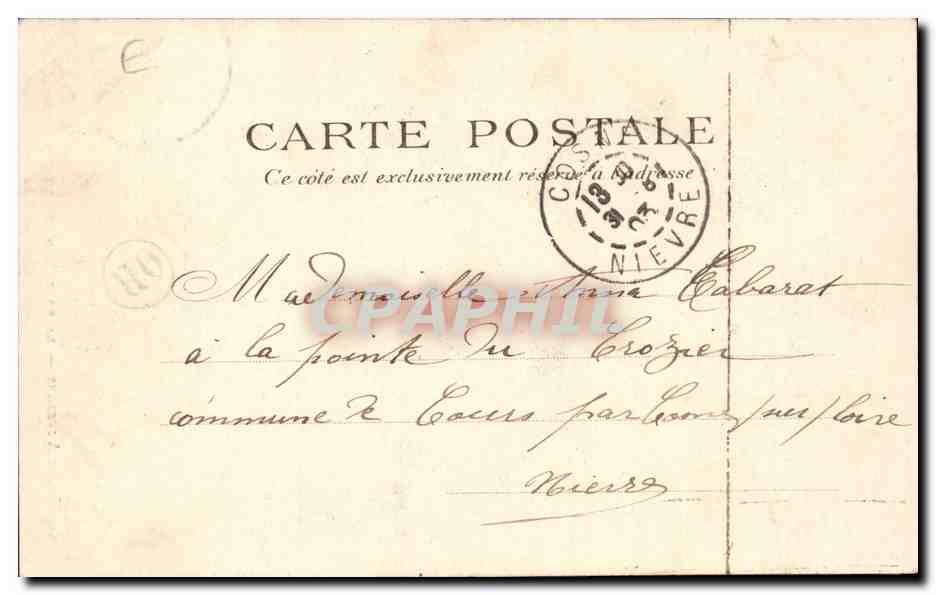 Auvergne CPA La bourree a Salers Cantal (folklore costume danse) — Verso