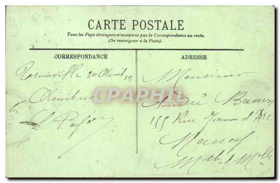 Auvergne CPA Un petit normand a Paris (folklore costume danse) — Verso