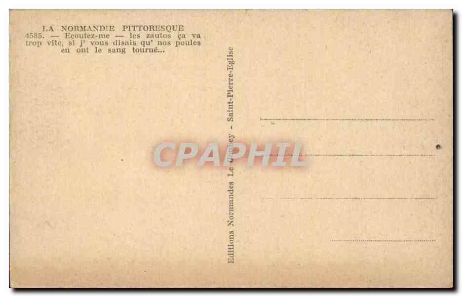 Homme avec panier devant maison en pierre — Le Gubey — série 4585 — Verso