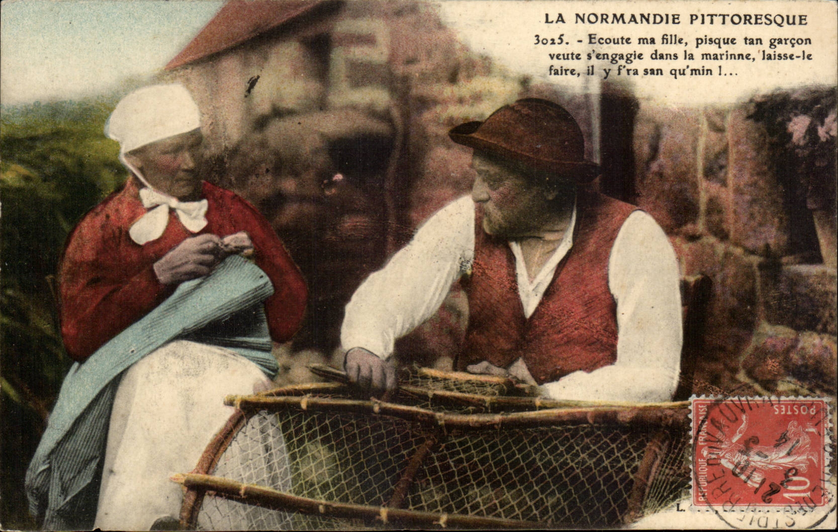 La Normandie pittoresque CPA Ecoute ma fille (folklore costume)