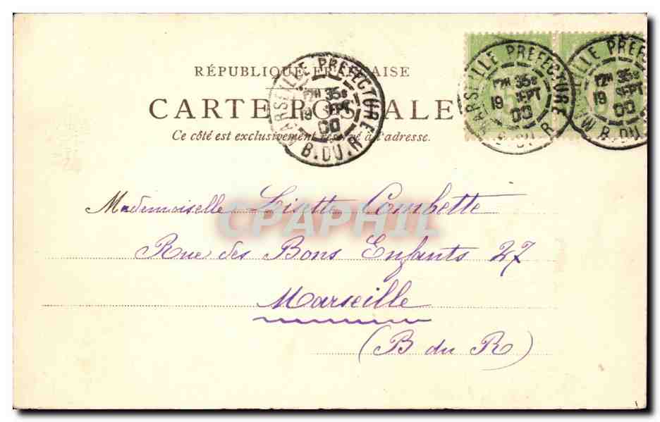 CPA Fantaisie Femme Jack Abeille TOP Le Myosotis (fleur) — Rückseite