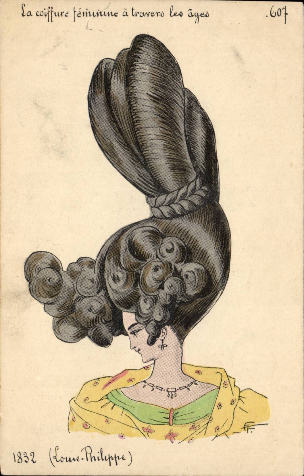 Coiffure féminine à travers les âges — 1832 (Louis-Philippe) — éditeur non identifié