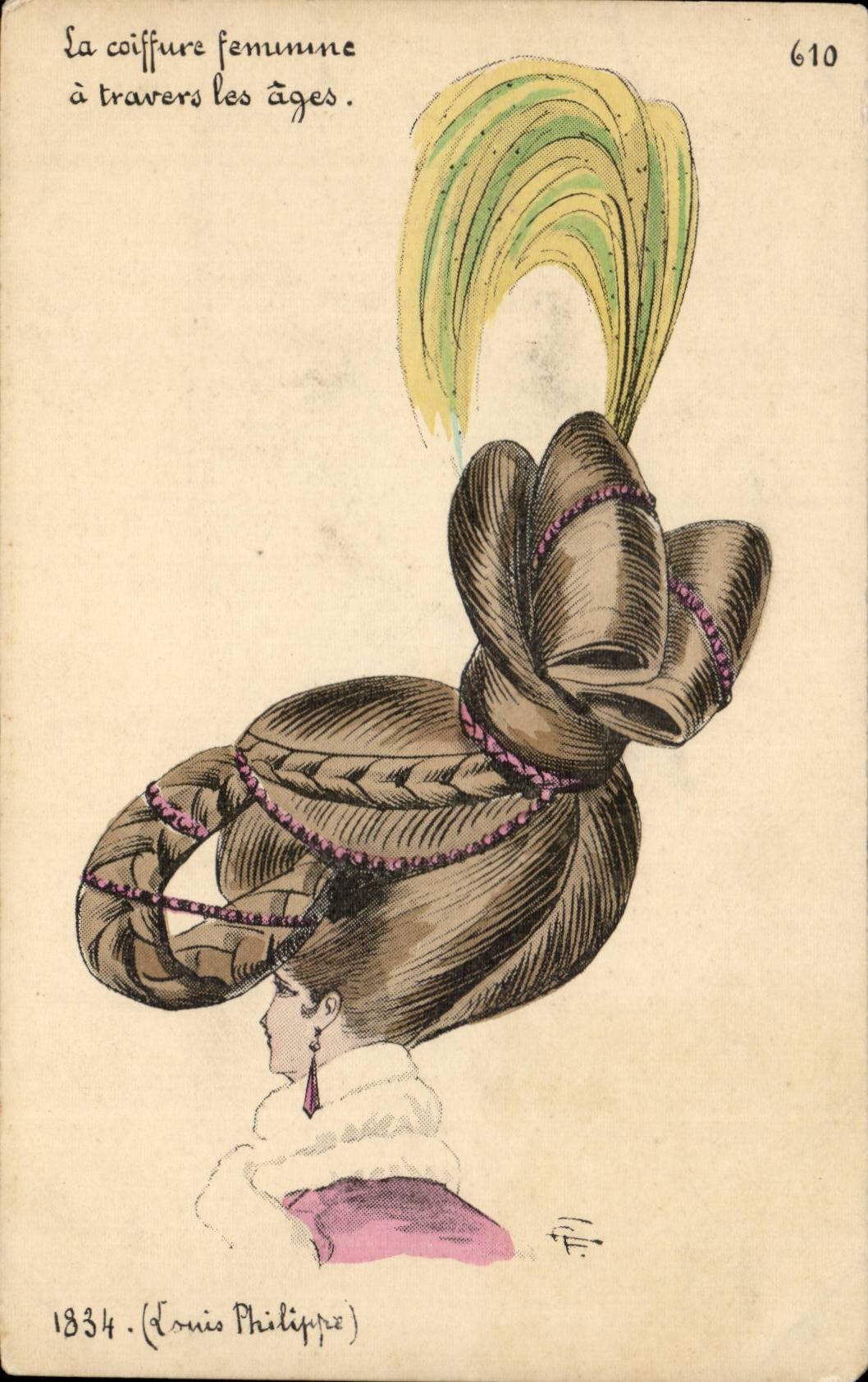 Coiffure féminine à travers les âges — 1834 (Louis Philippe) — série 610
