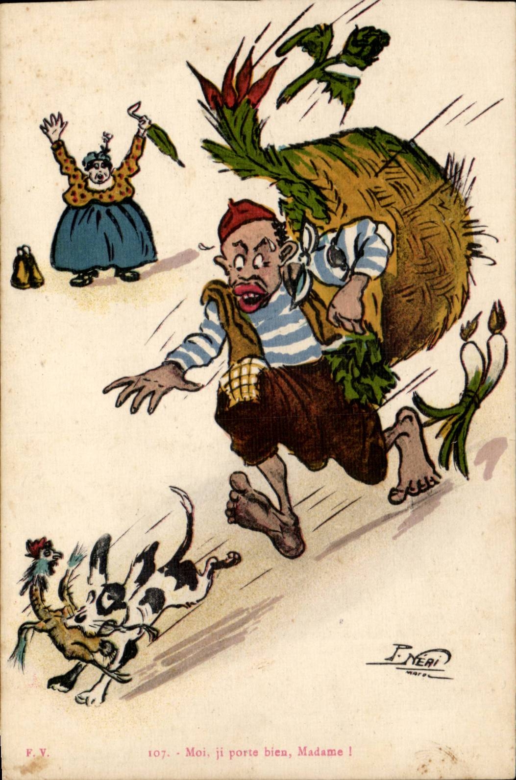 Marchand de légumes — caricature — F. V. n° 107, F. Neri, Marseille