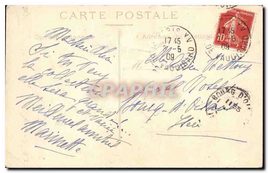CPA Fantaisie La mode en 1909 (chapeau) — Rückseite
