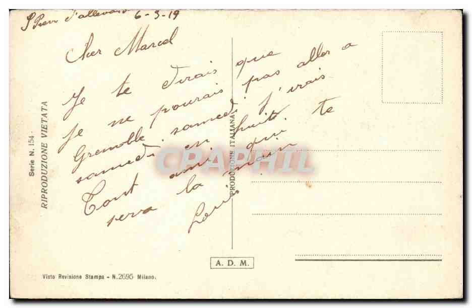 Jeune femme en chapeau à plume — GB Jemoty — série N. 154 — Reverso