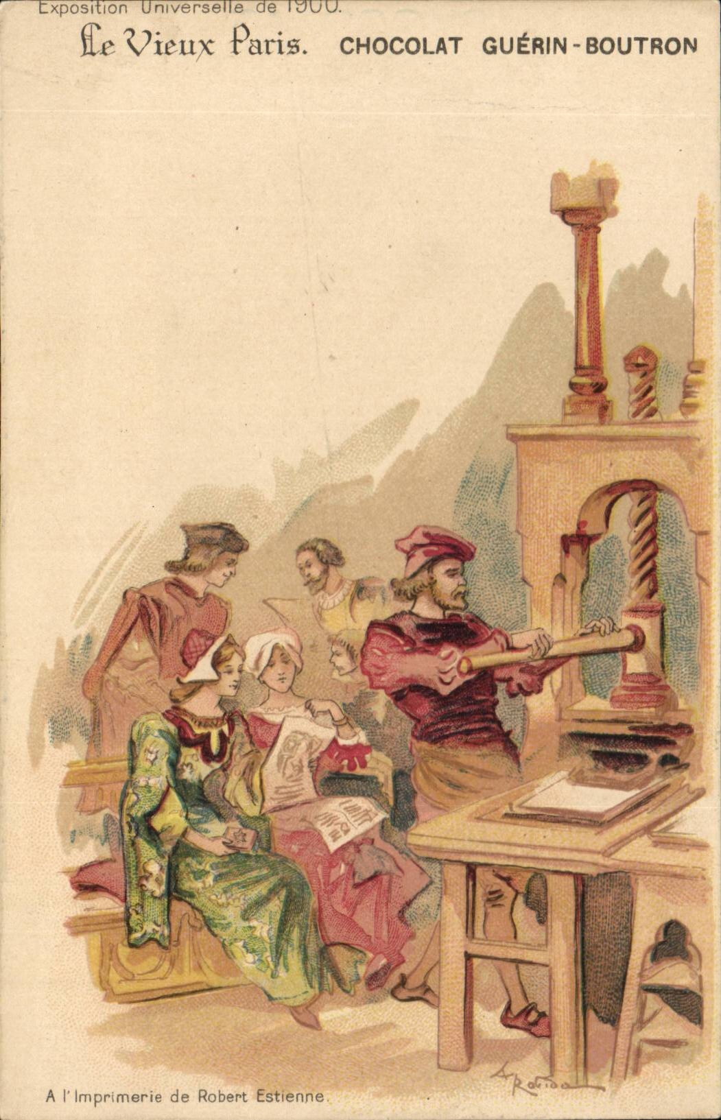 Fantaisie CPA Exposition universelle de 1900 A l'imprimerie de Robert Etienne