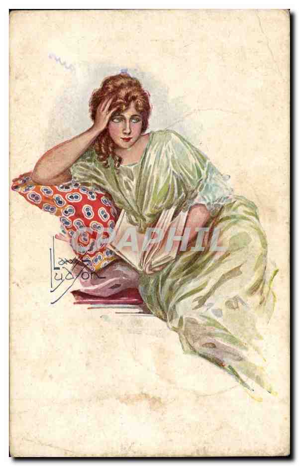 Jeune femme en robe verte — illustration — Leydon