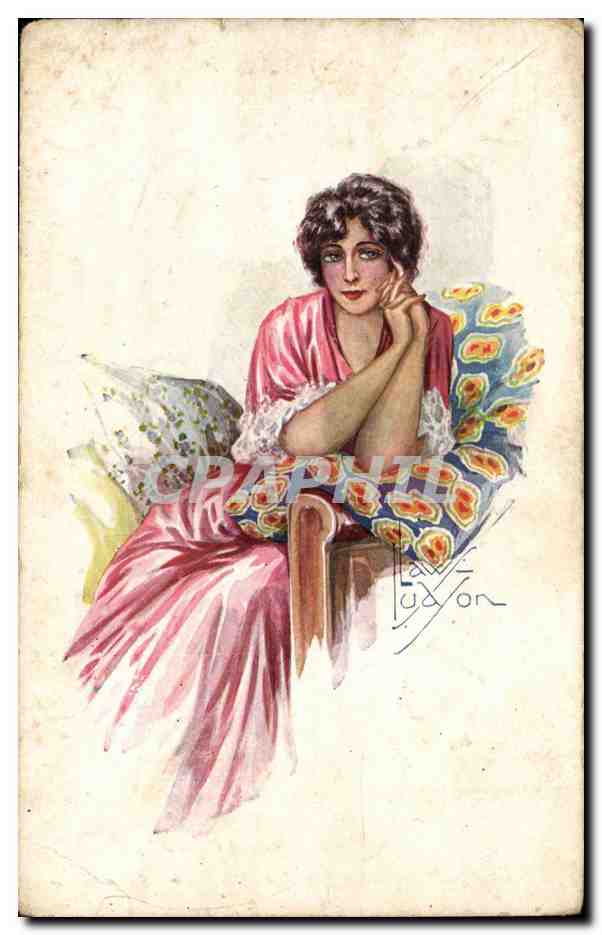 Femme en robe rose — illustration artistique — Louis Ladayon