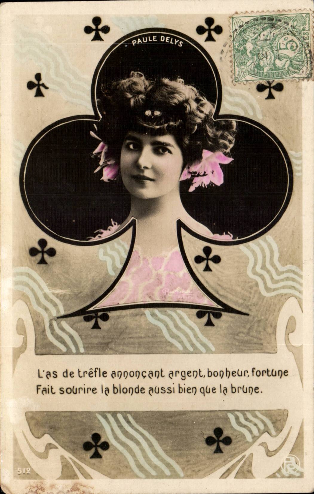 Paule Delys — Asso di fiori — editore R. Dellys, n° 512