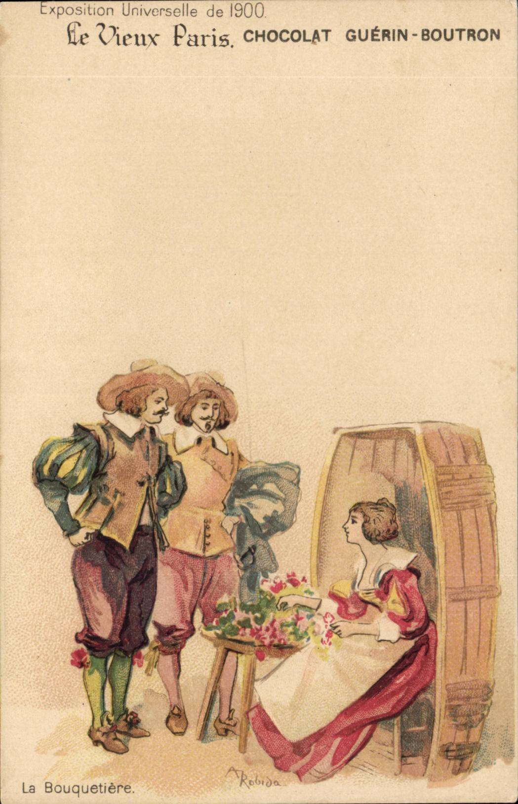 CPA Le Vieux Paris Exposition universelle de 1900 Chocolat Guerin Boutron La bouquetiere (metiers)