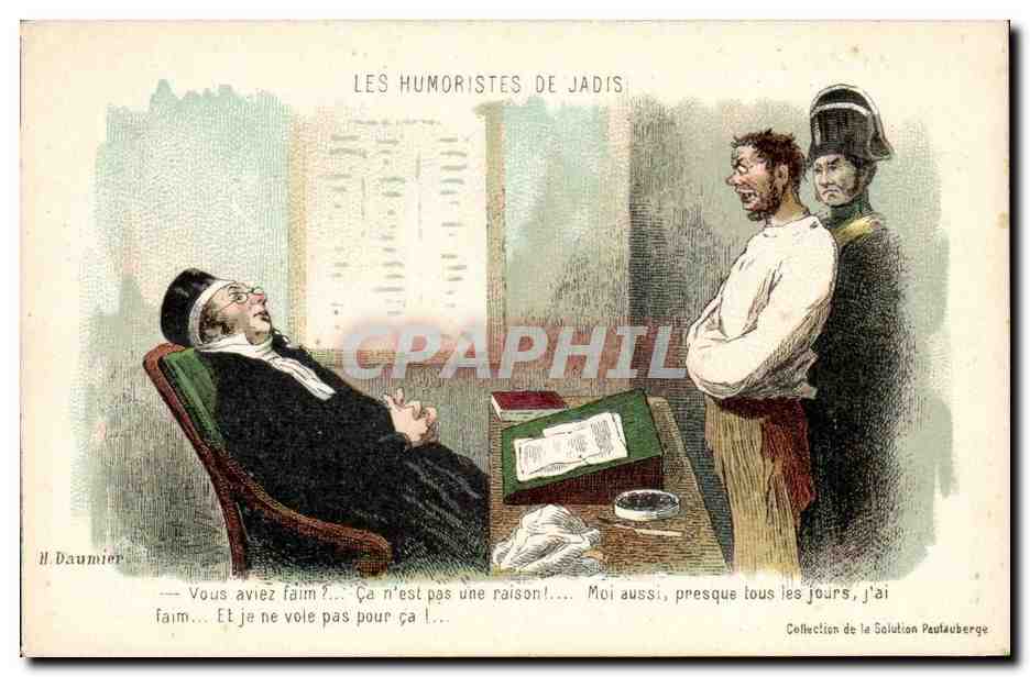 CPA Les humouristes de Jadis DAumier (gendarme forcat voleur)