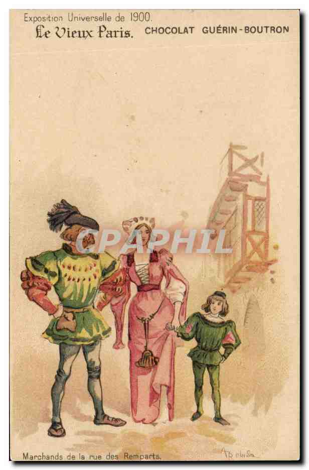 Marchands de la rue des Remparts — Exposition Universelle de 1900 — Chocolat Guérin-Boutron