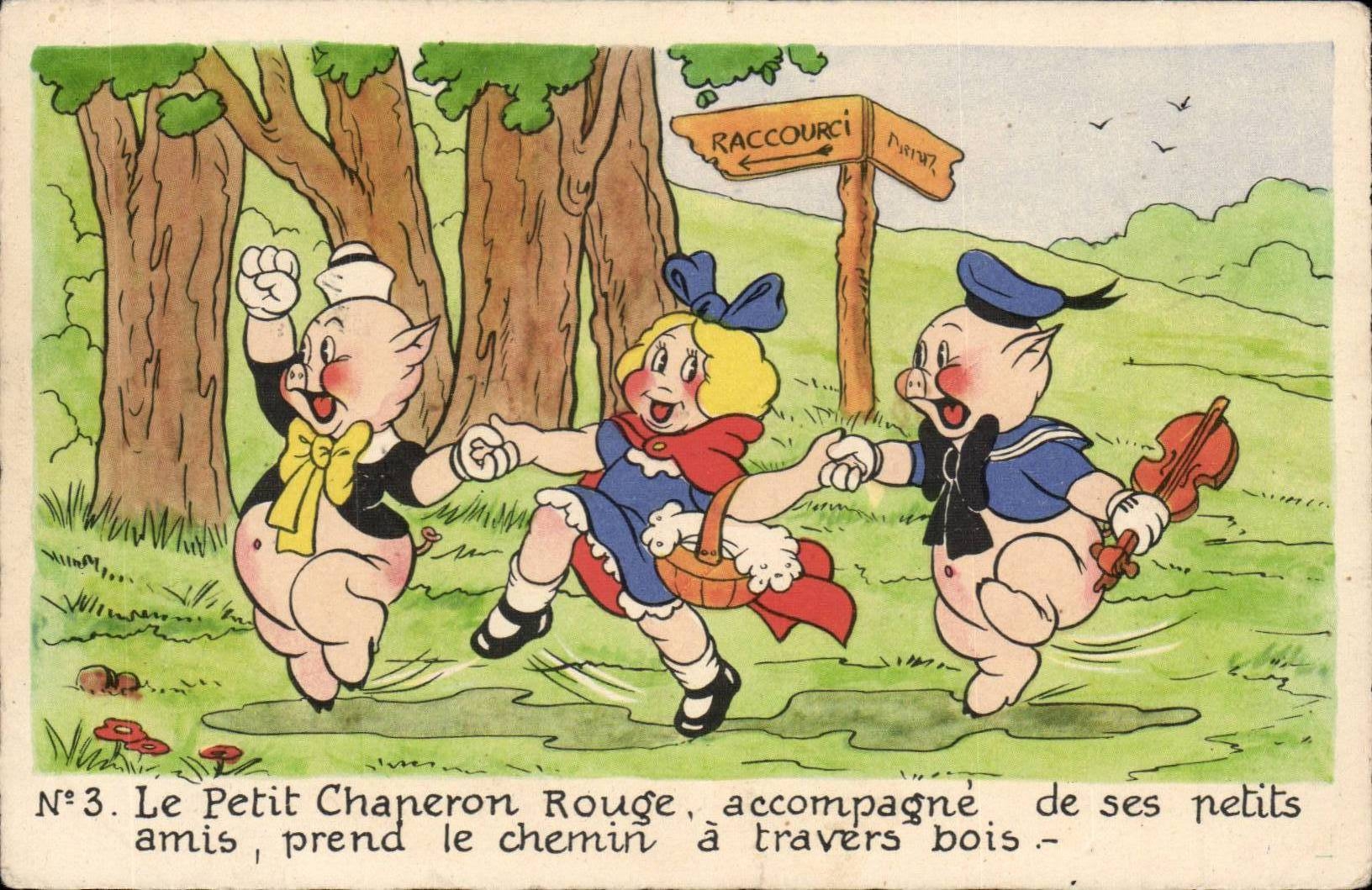 Le Petit Chaperon Rouge — accompagné de ses petits amis — traversant les bois — Éditions SÉPHÉRIADÈS, N°3