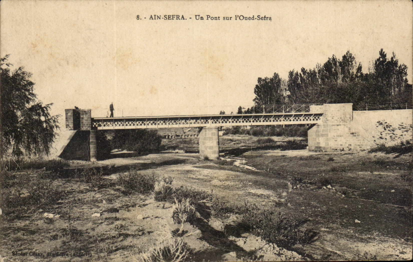 Tunisie Ain Sefra CPA Un pont sur l'oued SEfra