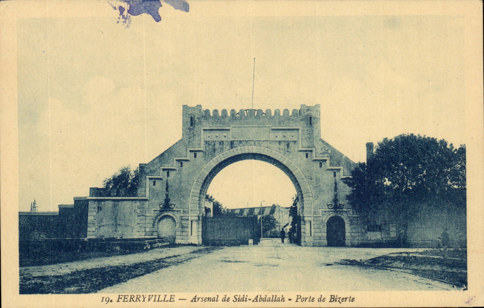 Tunisie CPA Ferryville Arsenal de Sidi Abdallah porte de Bizerte