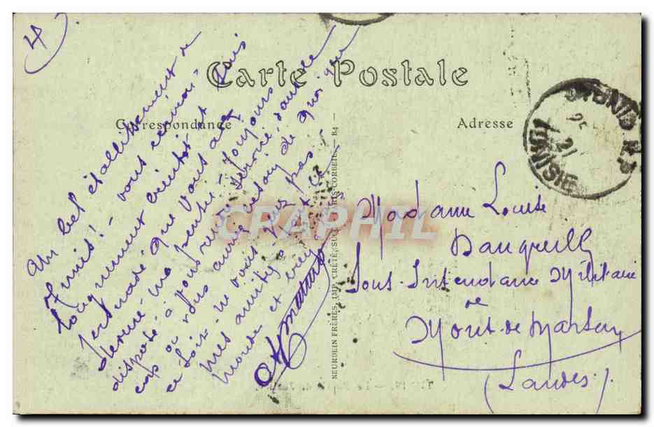 Tunisie Tunis CPA le palais de justice — Verso