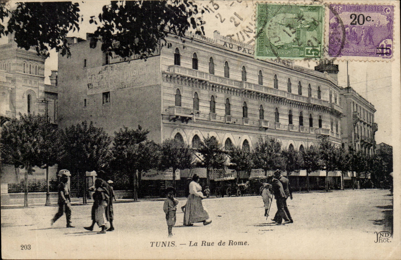 Tunisie Tunis CPA La rue de Rome