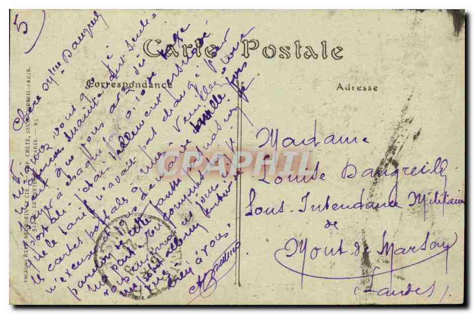 Tunisie Tunis CPA La rue de Rome — Rückseite