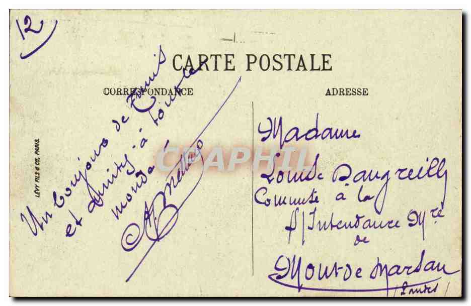 Tunisie Tunis CPA Rue d'Espagne — Verso