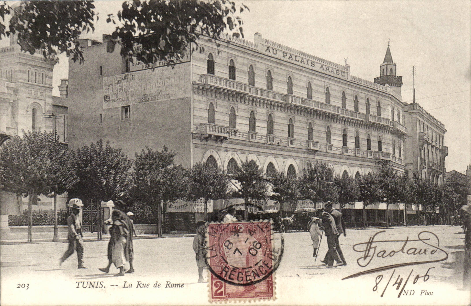 Tunisie Tunis CPA La rue de Rome