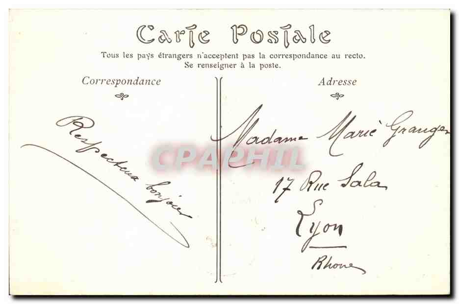 Tunisie Tunis CPA La rue de Rome — Verso