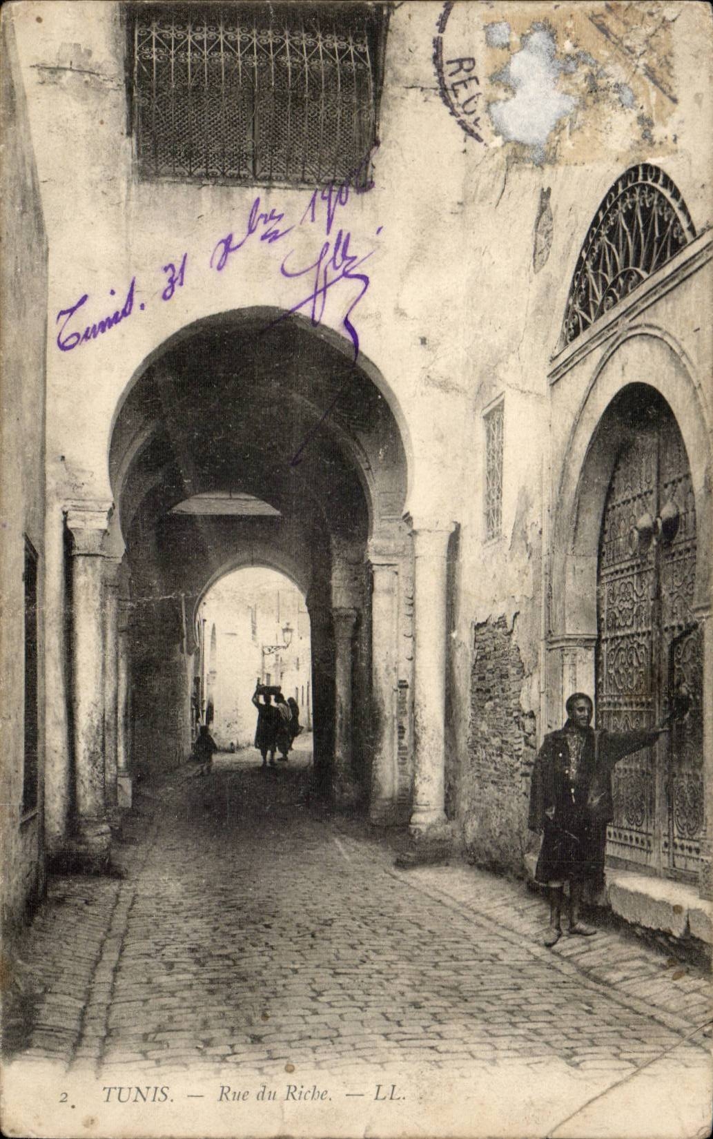 Tunisie CPA Tunis Rue du riche