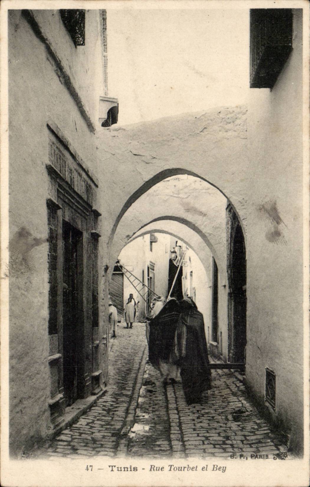 Tunisie CPA Tunis Rue Tourbet et Bey