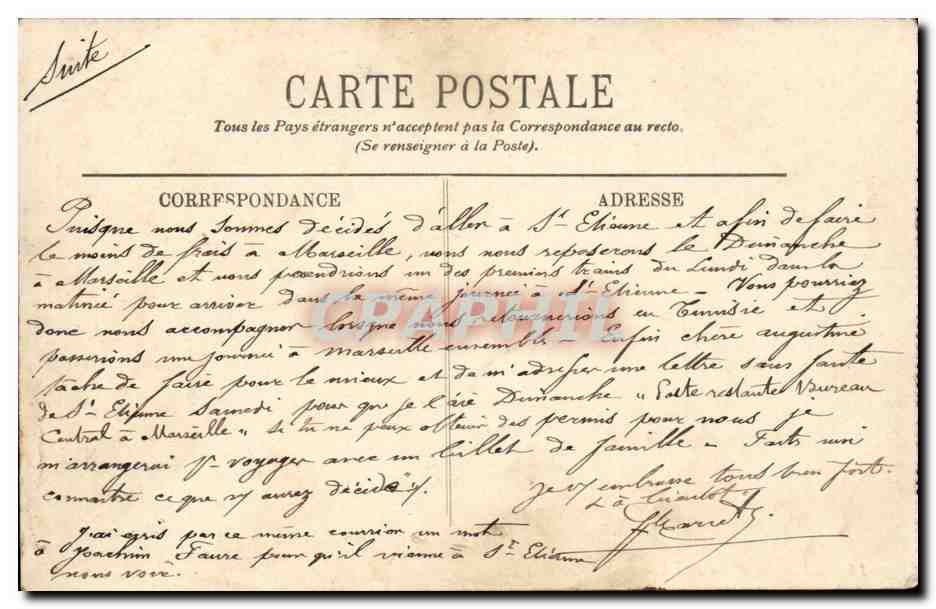 Tunisie CPA Tunis La rue El Halfaouine — Verso