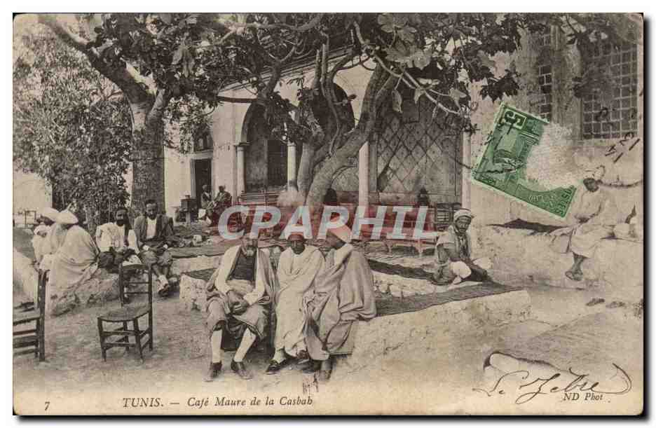 Tunisie CPA Tunis CAfe maure de la Casbah