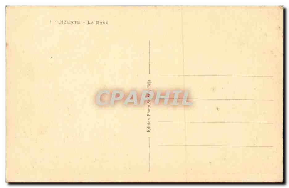Tunisie CPA Bizerte la gare — Verso