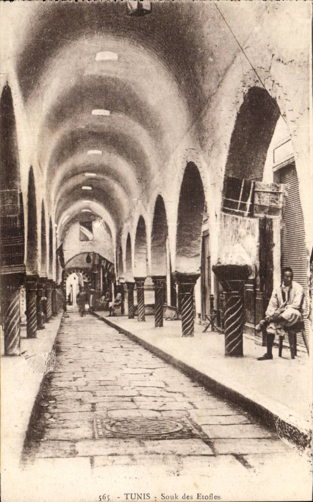 Tunisie CPA Tunis Souk des etoffes