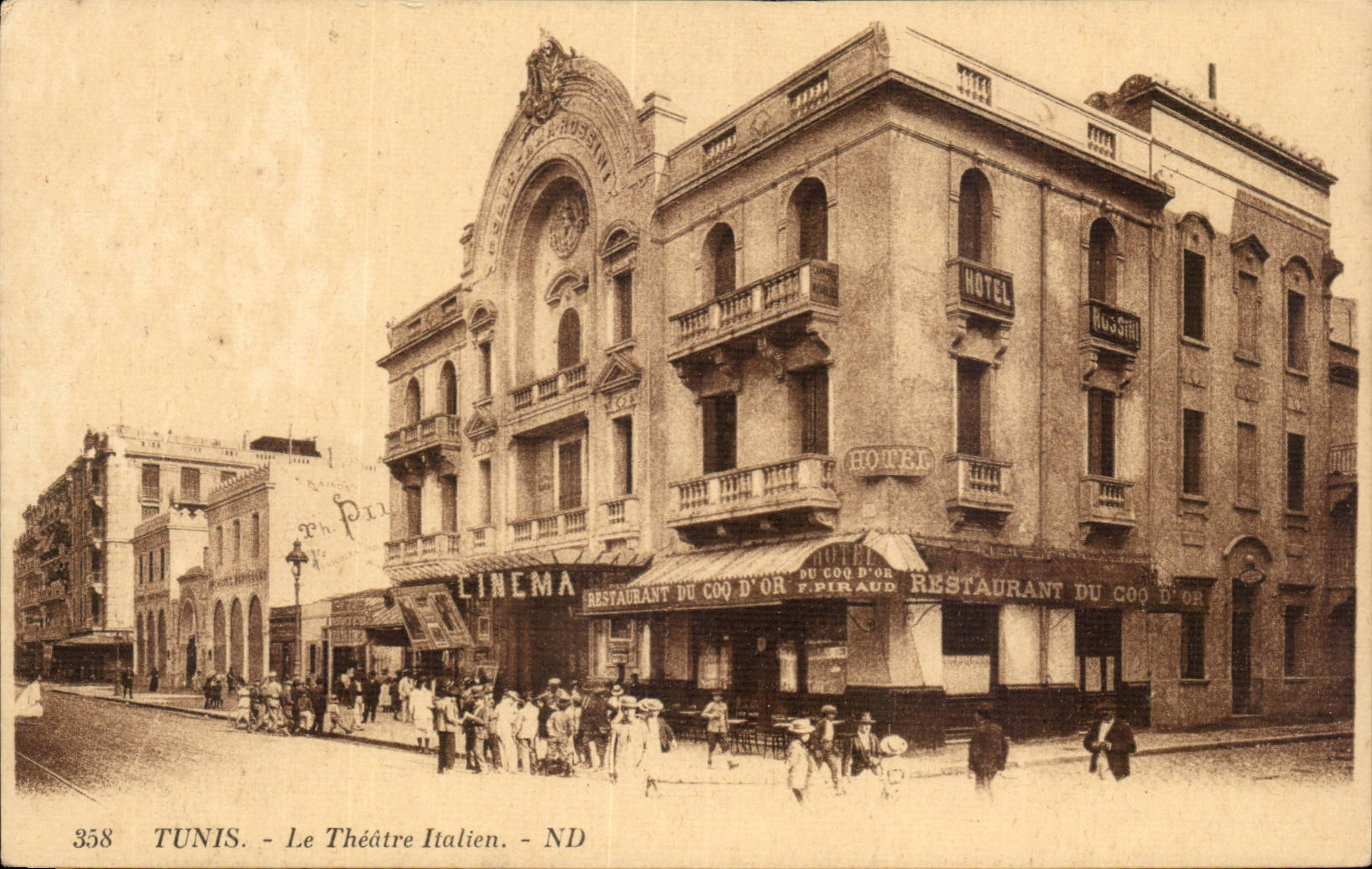 Tunisie CPA Tunis Le theatre italien