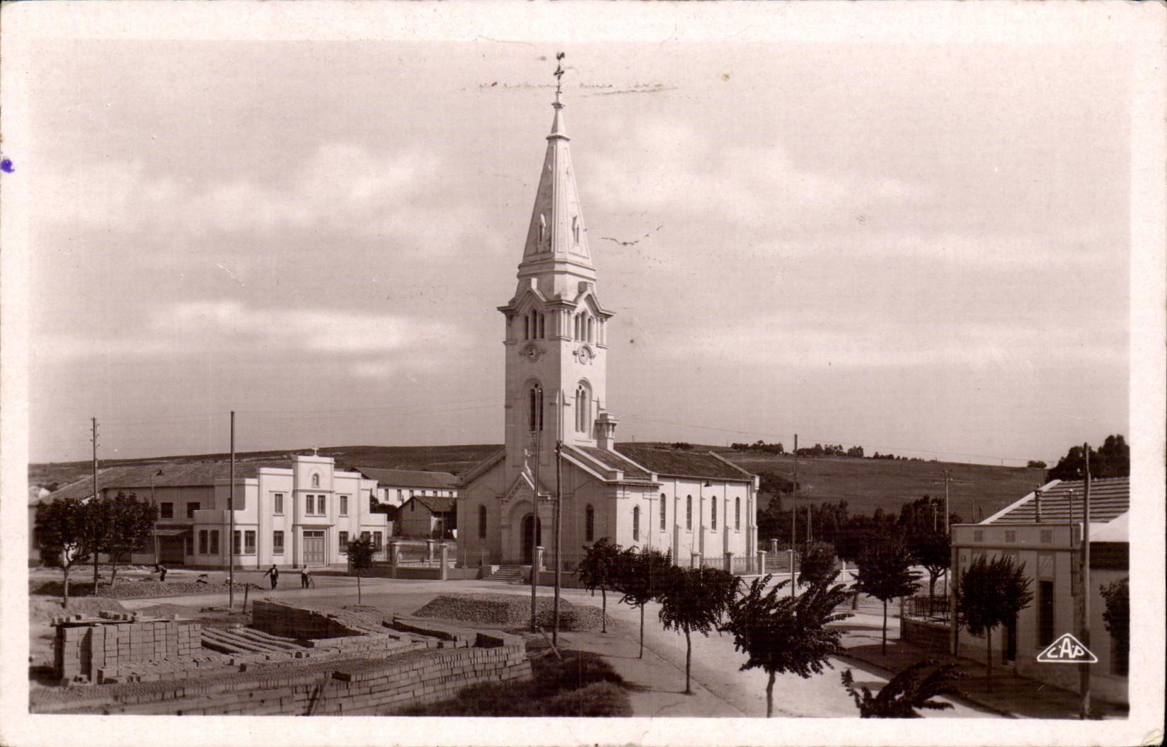 Tunisie Ferryville CPA Eglise et Maison Ste Bernadette