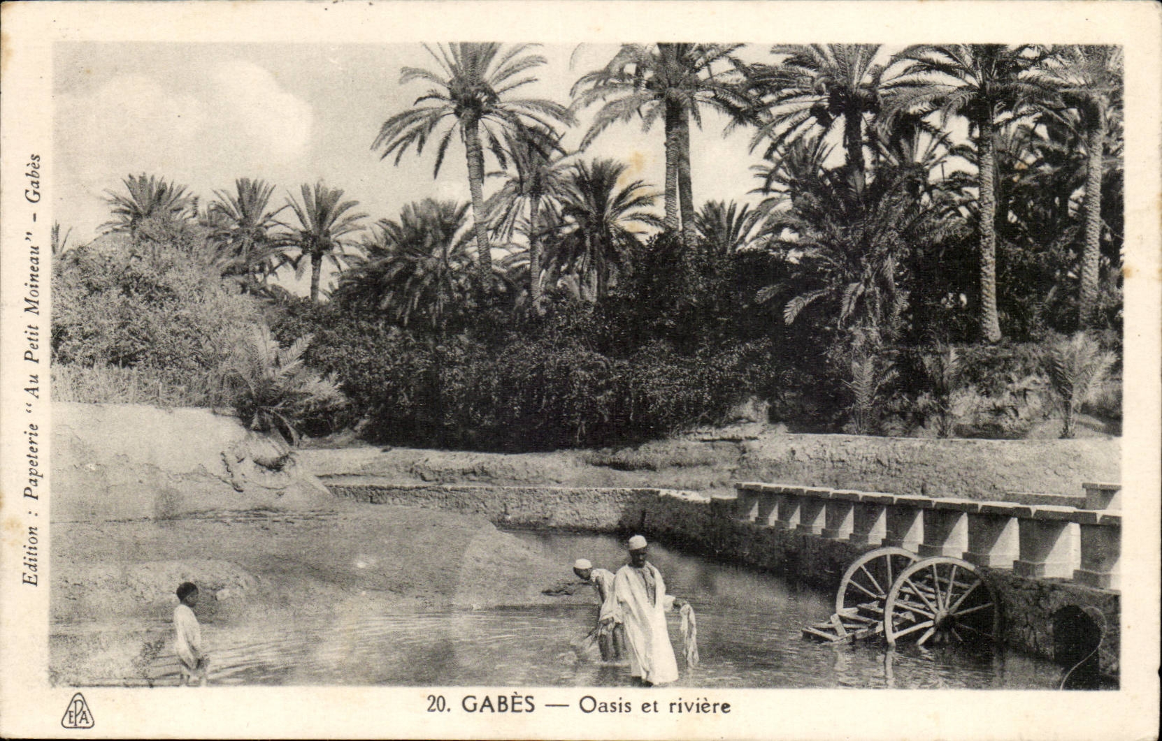 Tunisie CPA Gabes oasis et riviere