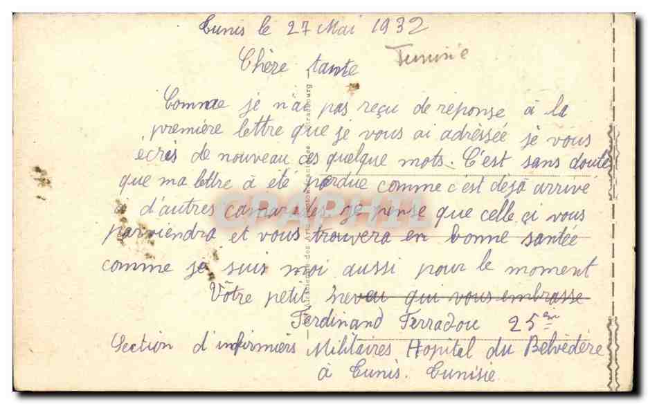 Tunisie CPA Tunis Mauresques sortant du cimetiere — Verso