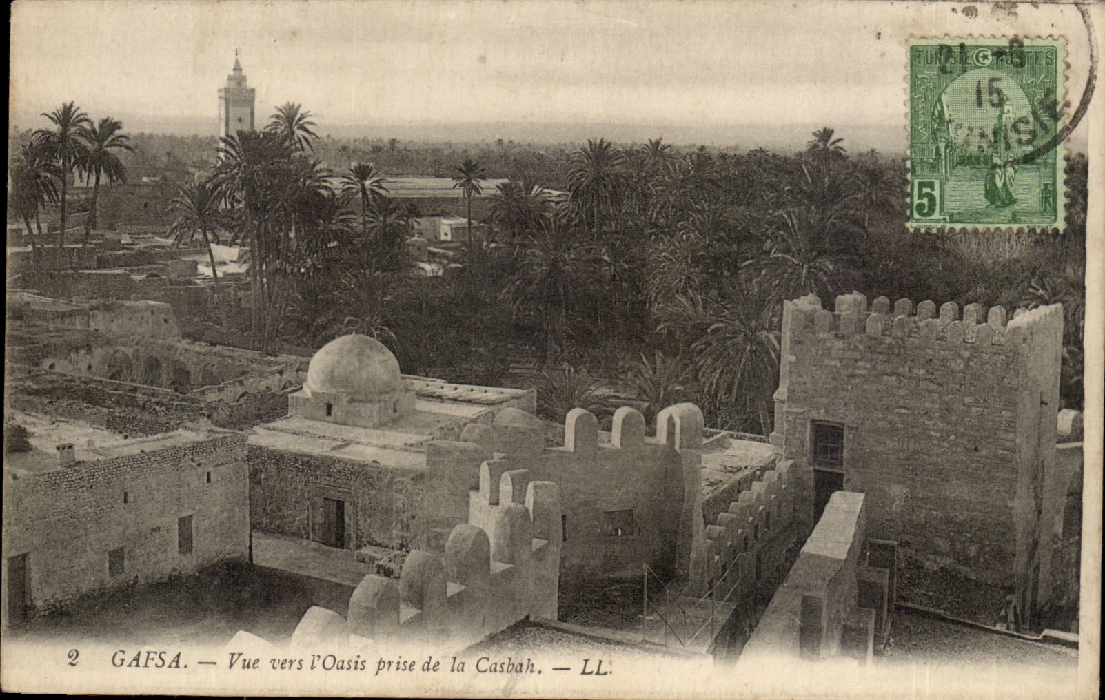 Tunisie Gafsa CPA Vue prise vers l'oasis de la casbah