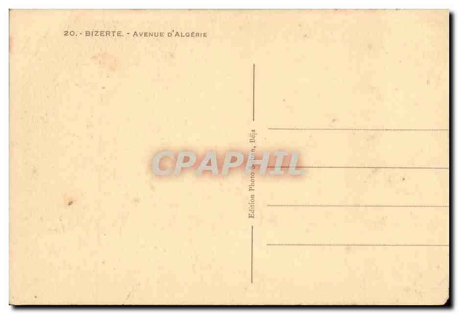Tunisie CPA Tunis Avenue d'Algerie — Verso